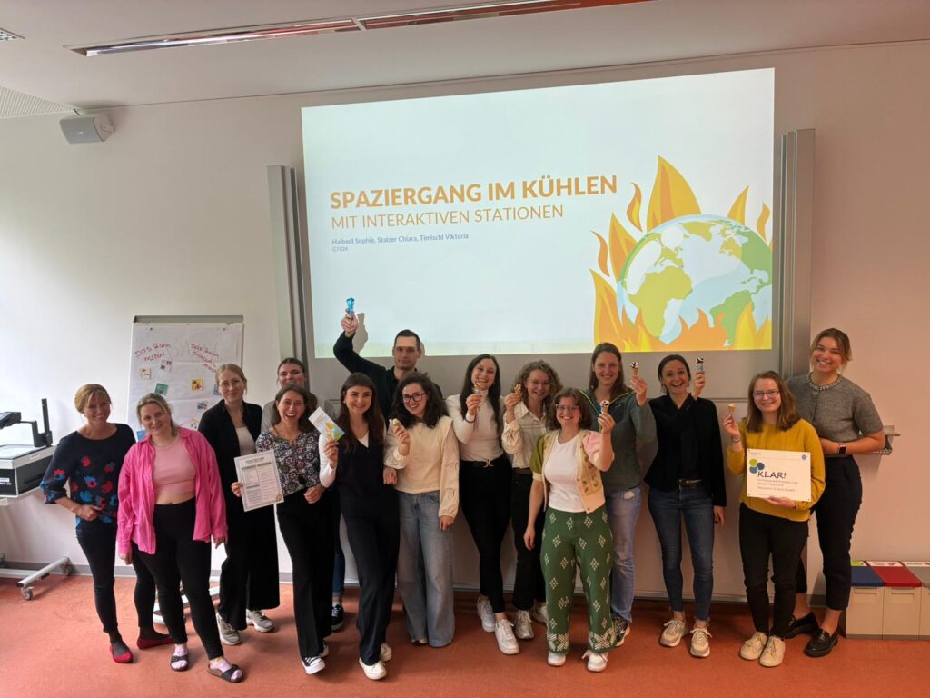 Projektgruppen der FH JOANNEUM Institut für Gesundheits- und Tourismusmanagement mit Dozentin Bianca Fuchs-Neuhold BSc, MSc und Katharina Sommer (KLAR!)