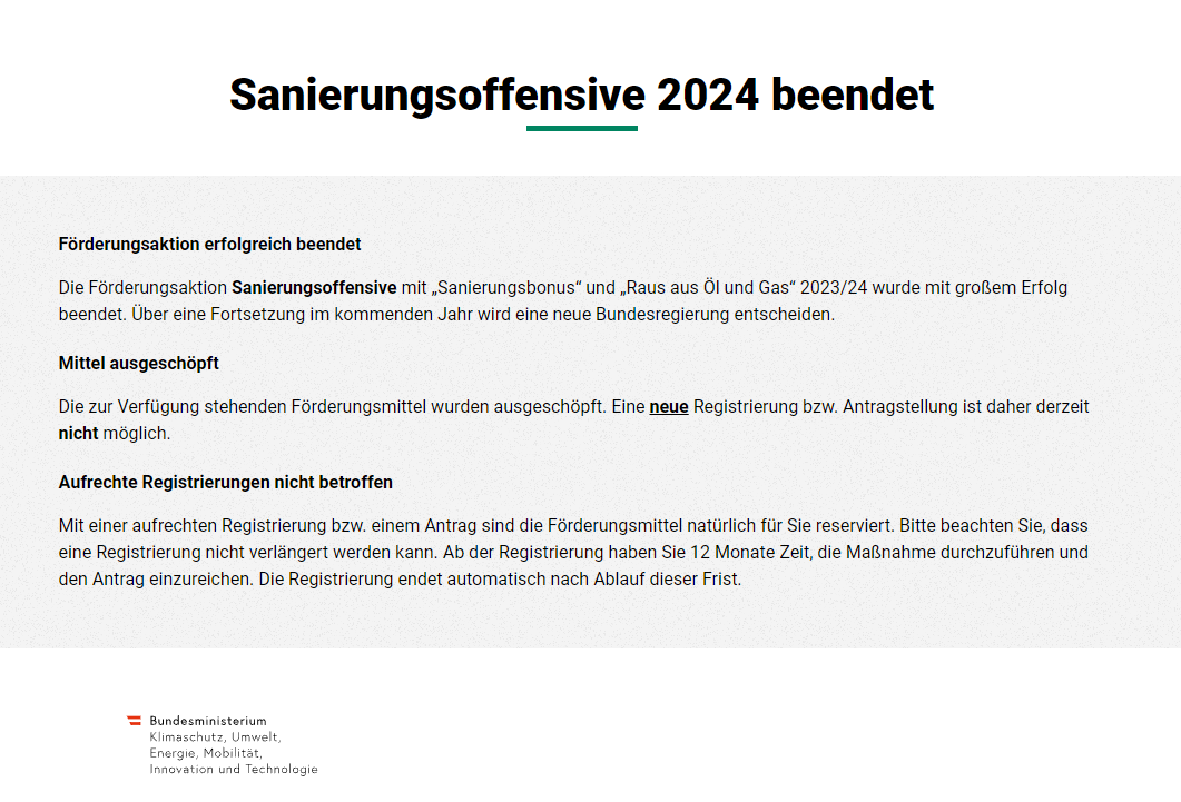 Förderaktion beendet